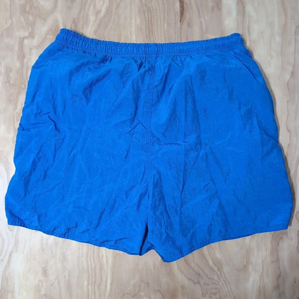 Vintage Champion Swim Trunks Shorts‎ Med Shiny Bright Blue Brief 31